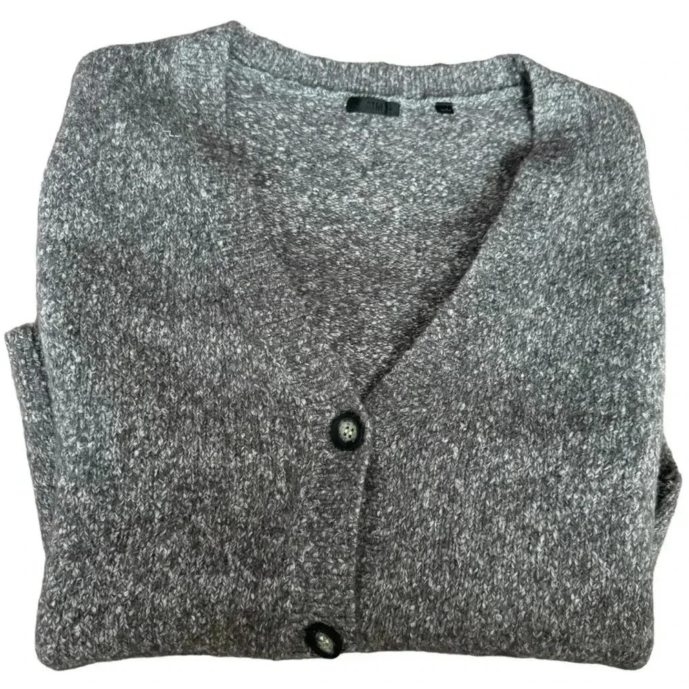 ATM Grey Alpaca Blend Oversized Button Cardigan Sweater Anthony Thomas Melillo L - Picture 3 of 6